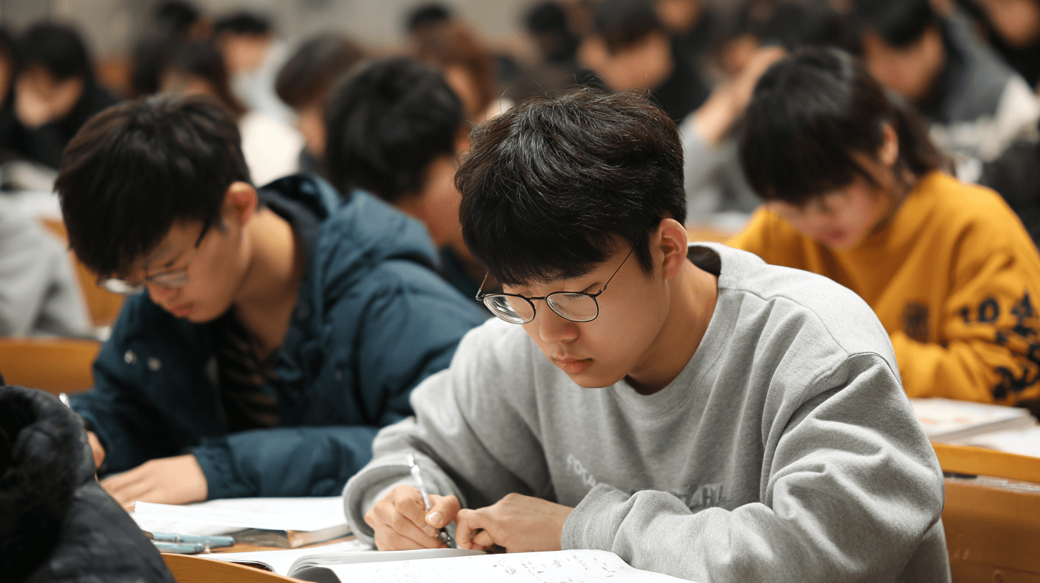 학생들이 수업을 듣는 모습
